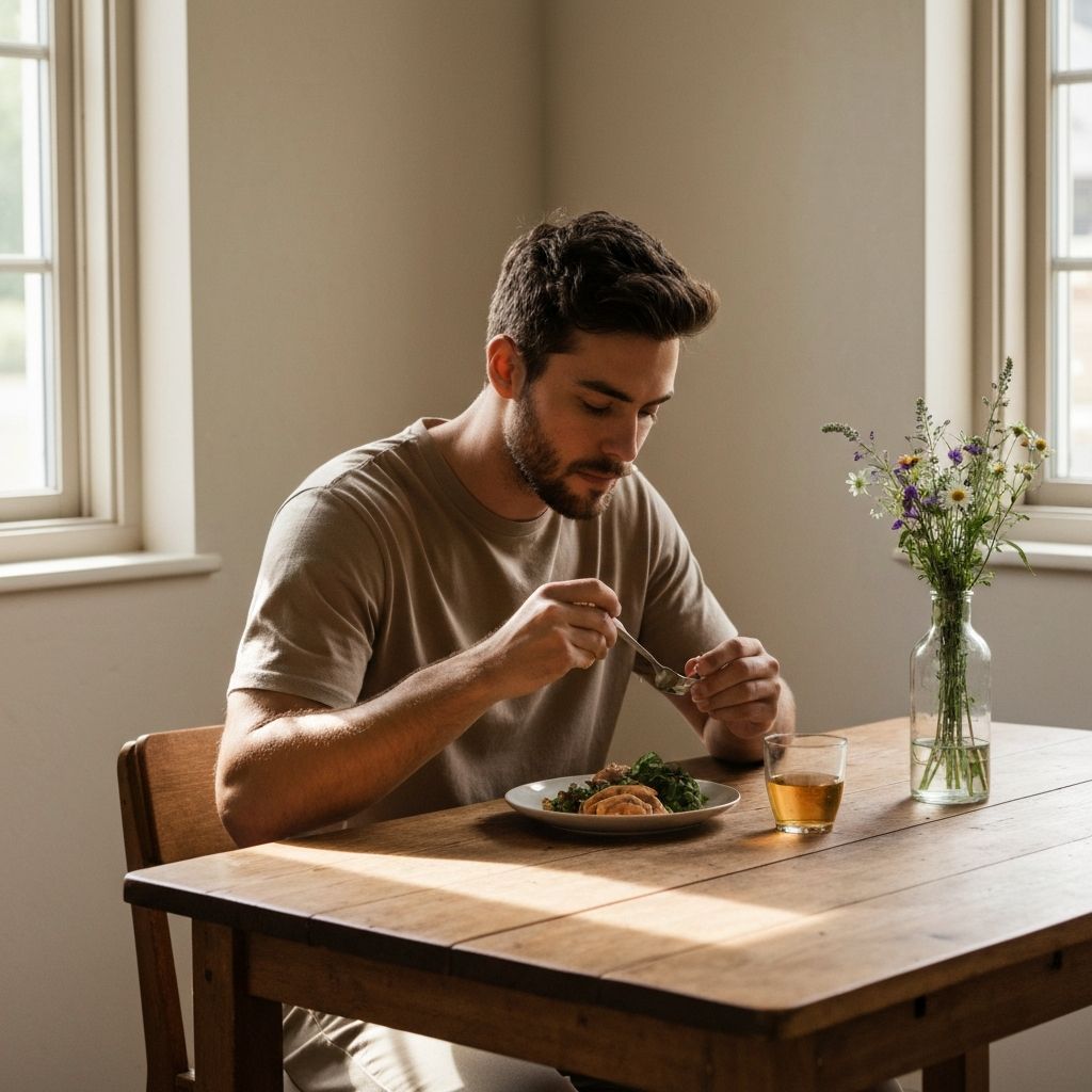Person eating mindfully